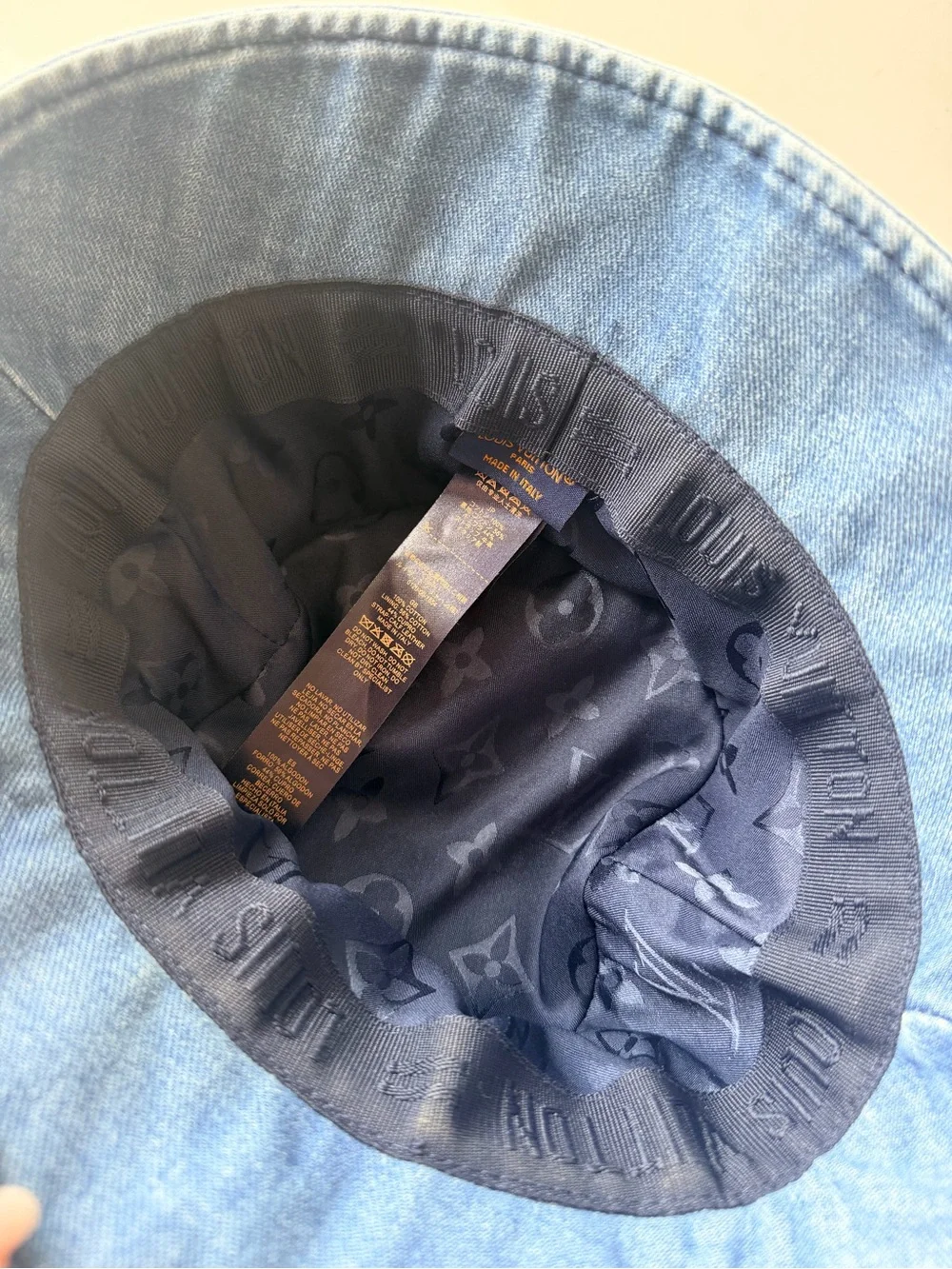 Louis Vuitton Monogram Denim Bucket Hat (Blue) - Picture 3 of 3